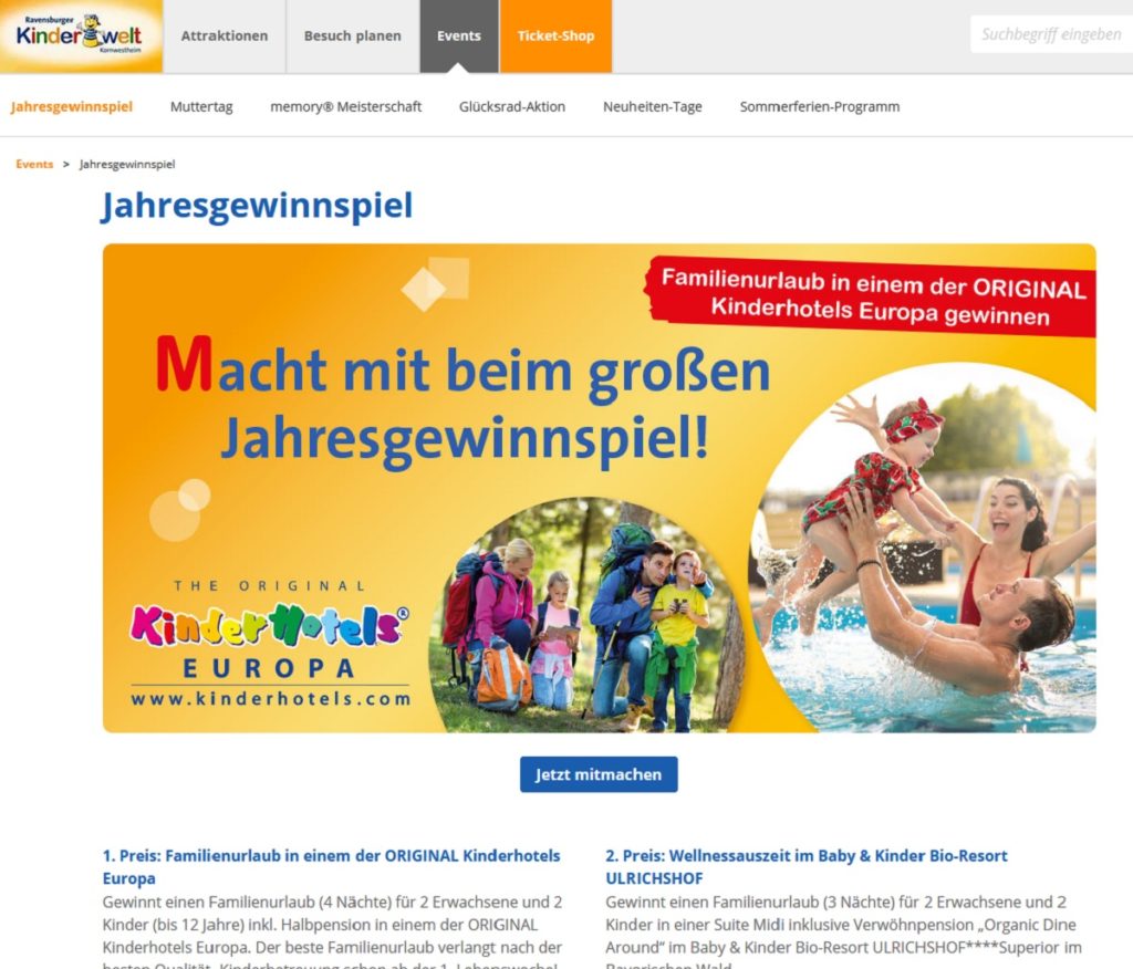 Ravensburger Gewinnspiel Kinderwelt Jahresgewinnspiel 2021